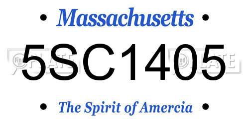5SC1405 Massachusetts License Plate