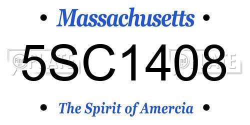 5SC1408 Massachusetts License Plate