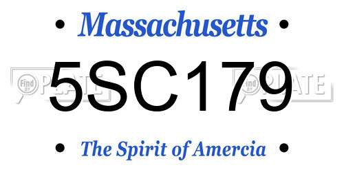 5SC179 Massachusetts License Plate