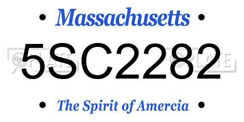 5SC2282 Massachusetts License Plate