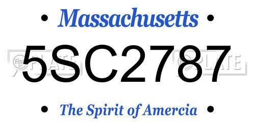 5SC2787 Massachusetts License Plate