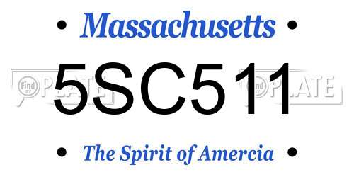 5SC511 Massachusetts License Plate