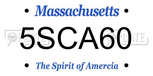 5SCA60 Massachusetts License Plate