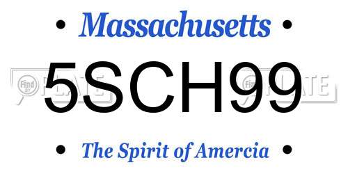 5SCH99 Massachusetts License Plate