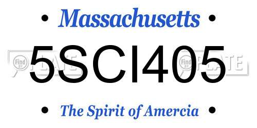 5SCI405 Massachusetts License Plate