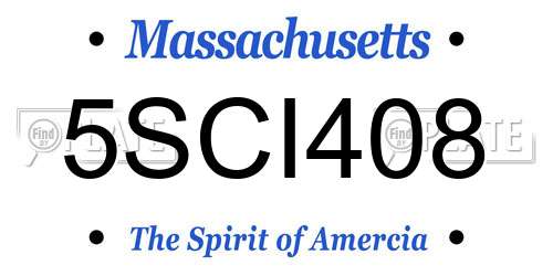 5SCI408 Massachusetts License Plate