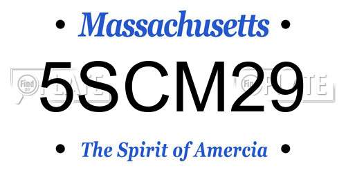 5SCM29 Massachusetts License Plate