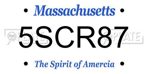 5SCR87 Massachusetts License Plate