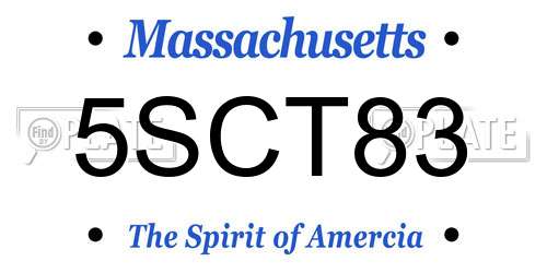 5SCT83 Massachusetts License Plate