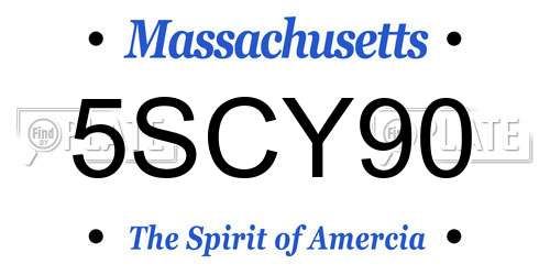 5SCY90 Massachusetts License Plate