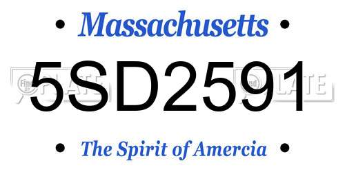 5SD2591 Massachusetts License Plate