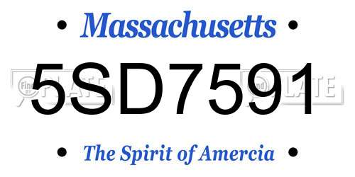 5SD7591 Massachusetts License Plate