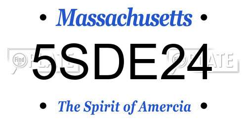 5SDE24 Massachusetts License Plate