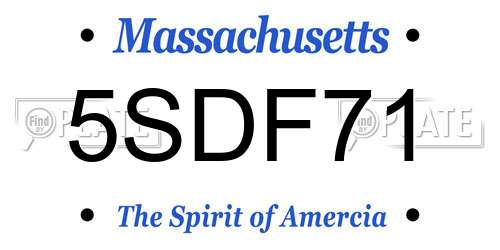 5SDF71 Massachusetts License Plate