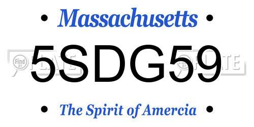 5SDG59 Massachusetts License Plate