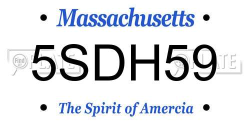 5SDH59 Massachusetts License Plate