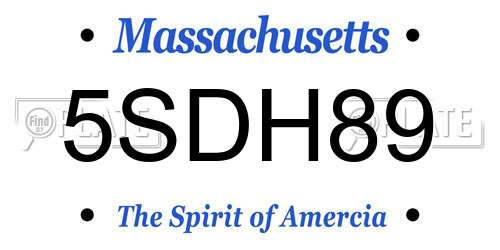 5SDH89 Massachusetts License Plate