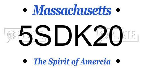5SDK20 Massachusetts License Plate