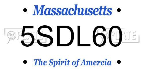 5SDL60 Massachusetts License Plate