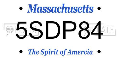 5SDP84 Massachusetts License Plate