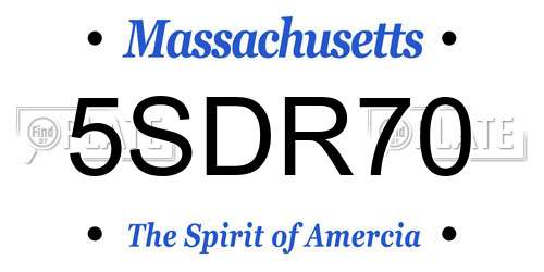 5SDR70 Massachusetts License Plate