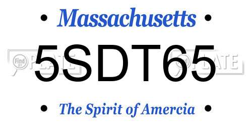 5SDT65 Massachusetts License Plate
