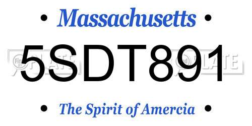 5SDT891 Massachusetts License Plate
