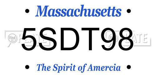 5SDT98 Massachusetts License Plate
