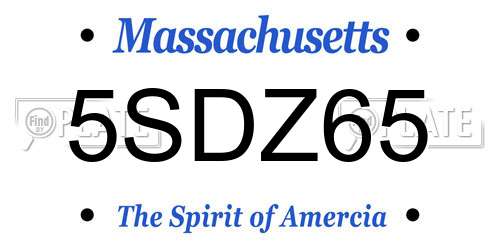 5SDZ65 Massachusetts License Plate