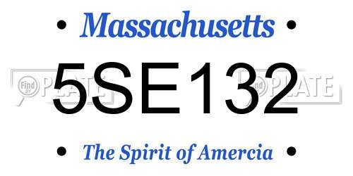 5SE132 Massachusetts License Plate