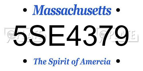 5SE4379 Massachusetts License Plate
