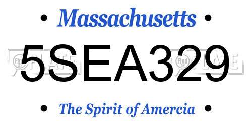 5SEA329 Massachusetts License Plate