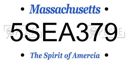 5SEA379 Massachusetts License Plate