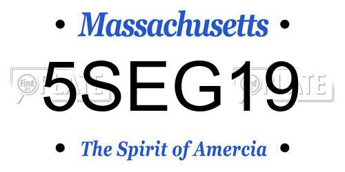 5SEG19 Massachusetts License Plate