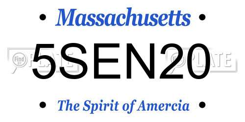 5SEN20 Massachusetts License Plate
