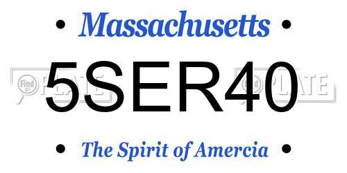 5SER40 Massachusetts License Plate