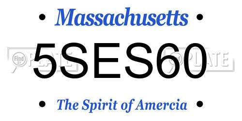 5SES60 Massachusetts License Plate