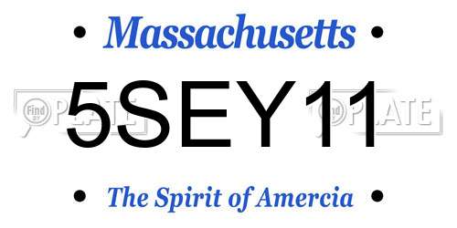 5SEY11 Massachusetts License Plate