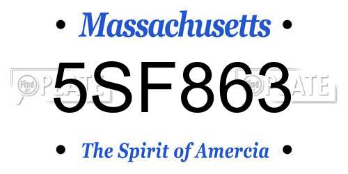 5SF863 Massachusetts License Plate