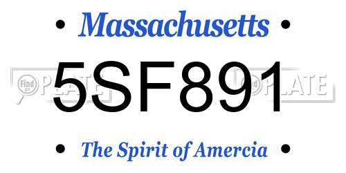 5SF891 Massachusetts License Plate