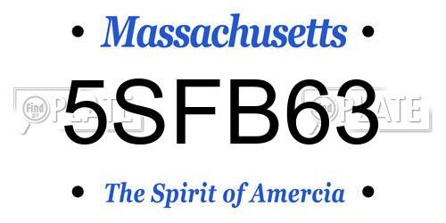 5SFB63 Massachusetts License Plate