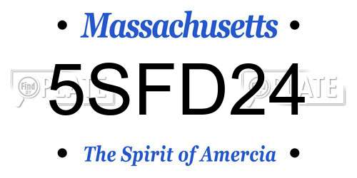 5SFD24 Massachusetts License Plate