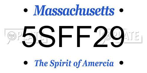 5SFF29 Massachusetts License Plate