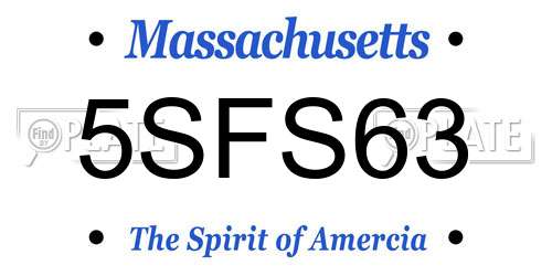 5SFS63 Massachusetts License Plate