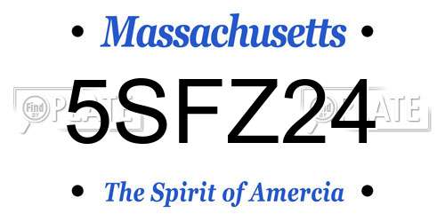 5SFZ24 Massachusetts License Plate