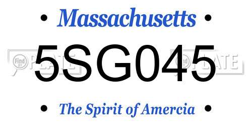 5SG045 Massachusetts License Plate