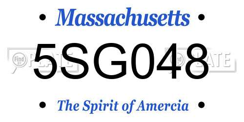 5SG048 Massachusetts License Plate