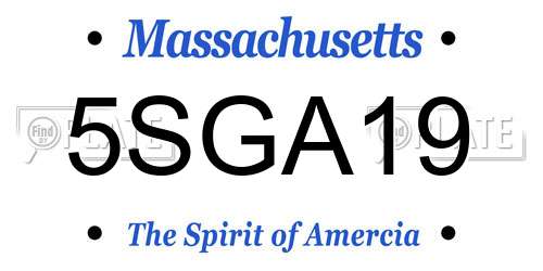 5SGA19 Massachusetts License Plate