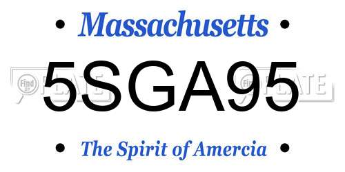 5SGA95 Massachusetts License Plate