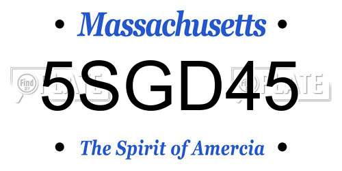 5SGD45 Massachusetts License Plate